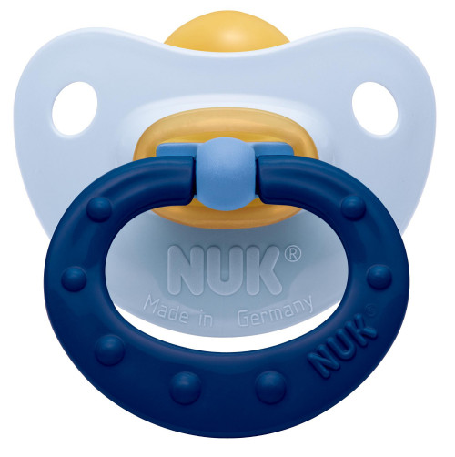 NUK, Classic Soft, Napp, Latex, 6-18 mån, 1-pack, Ljusblå