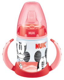 NUK, First Choice, Drickpipsflaska, Silikon, 150ml, Musse Pigg, Röd