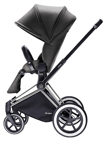 Cybex Priam 2016, Sittvagn, Chrome chassi/All Terrain, Manhattan Grey, Paket