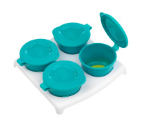 Tommee Tippee, Pop Up Freezer Pots & Tray, 4-pack, Blå