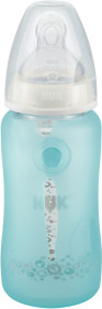 NUK, Silikonskydd för glasflaska, Wide neck, 240 ml, Blå