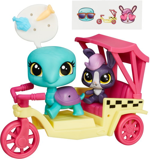 Littlest Petshop, City Rides, Turtle & Bunny Rickshaw