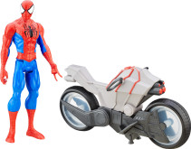 Disney Spiderman, Titan Hero Series Vehicle, Spiderman w spider cycle