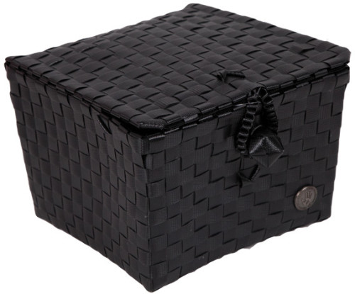 Handed By, Korg med lock, Pisa, 19 x 19 cm, Svart