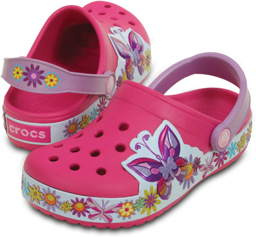 Crocs, Tofflor, Kids Crocband, Butterfly, Candy Pink