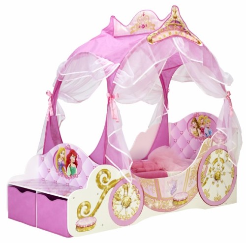 Disney Princess, Säng med tak & förvaring, ljusrosa