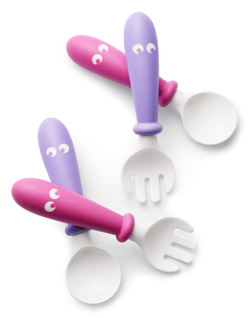 BABYBJÖRN, Barnbesticksset, 4 delar, Rosa/Lila