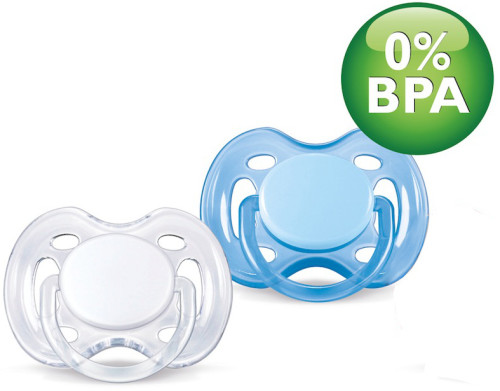 Philips Avent, Napp, Sensitive, 0-6 mån, 2-pack, Blå/vit