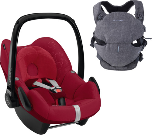 Maxi-Cosi, Babyskydd, Pebble, Raspberry Red + Maxi-Cosi, Bärsele, Easia, Paket