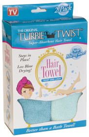Turbie Twist, Handduk för håret, 2-pack, Turkos