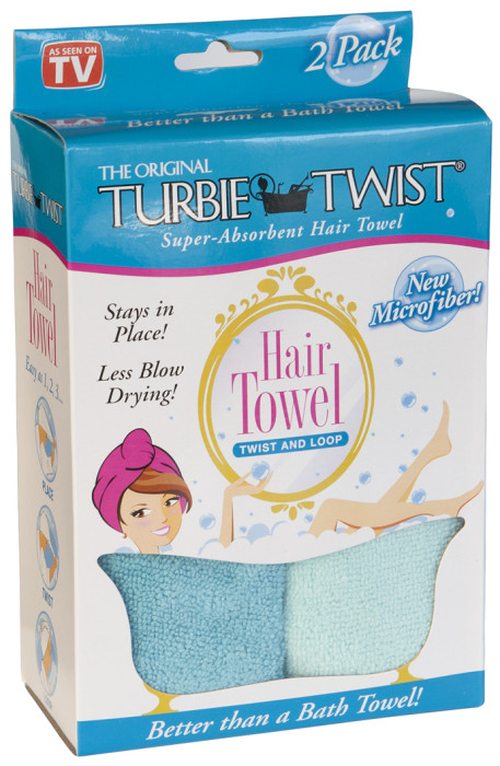 Turbie Twist, Handduk för håret, 2-pack, Turkos