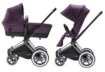 Cybex Priam 2016, Duovagn, Svart chassi/All Terrain, Princess Pink, Paket