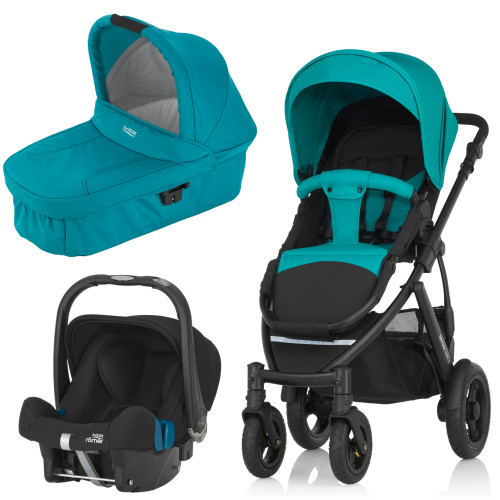 Britax, Smile 2, Duovagn, Lagoon Green + Britax Baby Safe Plus SHR II, 2016, Paket