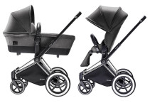 Cybex Priam 2016, Duovagn, Chrome chassi/All Terrain, Manhattan Grey, Paket