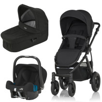 Britax, Smile 2, Duovagn, Cosmos Black + Britax Baby Safe Plus SHR II, 2016, Paket