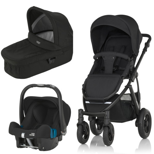 Britax, Smile 2, Duovagn, Cosmos Black + Britax Baby Safe Plus SHR II, 2016, Paket
