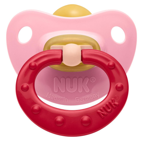 NUK, Classic Soft, Napp, Latex, 6-18 mån, 1-pack, Rosa