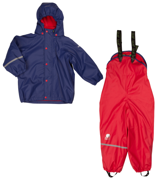 Celavi, Regnställ m. huva, 2-delad, Fleecefoder, Navy Purple