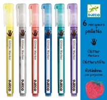 Djeco, Glitter markers 6 st