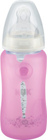NUK, Silikonskydd för glasflaska, Wide neck, 240 ml, Rosa