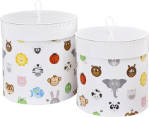 Bigso, Rund förvaringsbox 2-pack, Zoo