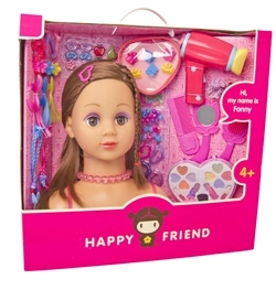 Happy Friend, Frisyr och sminkhuvud, Brunett