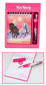 Miss Melody, Anteckningsbok Med Penna Rosa