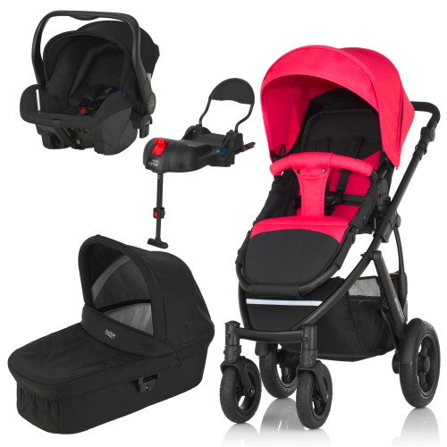 Britax, Smile 2, Duovagn, Rose Pink + Britax Römer Primo + ISOFIX-bas, 2016, Paket
