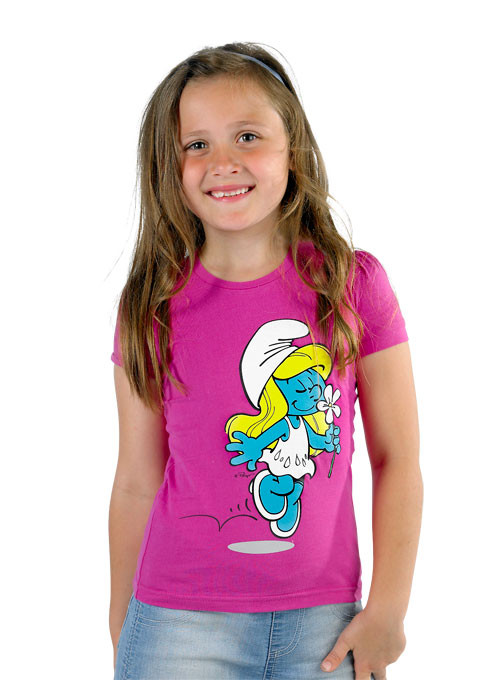 Smurfarna, T-shirt rosa, 4-6 år