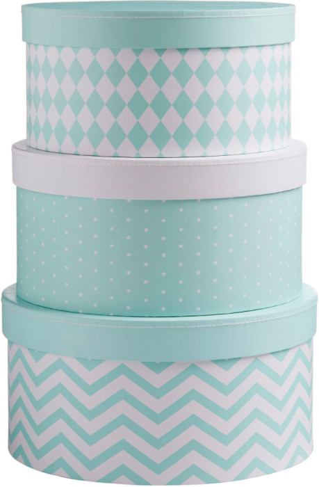 Kids Concept, Barnkammaren, Låda med lock, 3-pack, Mint