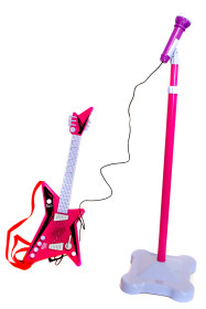 Supersonic, Gitarr med mikrofon och stativ, Rosa