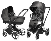Cybex Priam 2016, Duovagn, Svart chassi/Trekking, Manhattan Grey, Paket