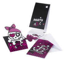 Pink Pirate, Inbjudnignskort, 6 st
