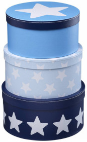 Kids Concept, Star, Pappboxar, 3-pack, Blå