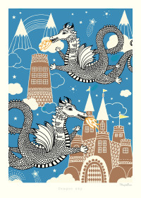 Majvillan, Poster, Dragon sky, 50×70 cm