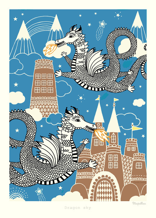Majvillan, Poster, Dragon sky, 50×70 cm