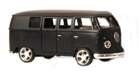 Volkswagen Buss, Matt svart, 12 cm