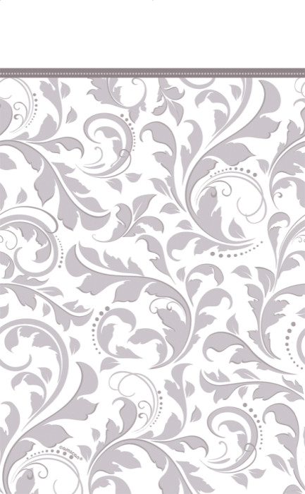 Elegant Silver, Pappersduk, 137×259 cm