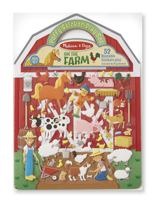 Melissa & Doug, Återanvändbara tjocka stickers, Bondgård