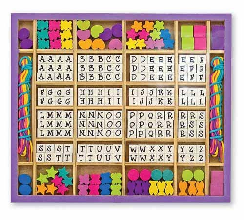 Melissa & Doug, Träpärlor, Bokstäver, 200 delar