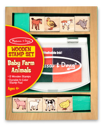 Melissa & Doug, Stämpelset, bondgårdsdjurungar, 9 st