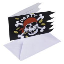 Jolly Roger, Inbjudnignskort, 6 st