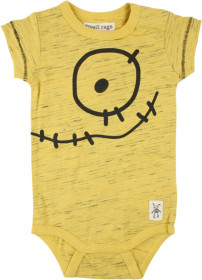 Small Rags, Kortärmad body, Cream gold