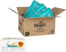 Pampers, Baby Dry, Strl 6, månadsbox + Våtservetter