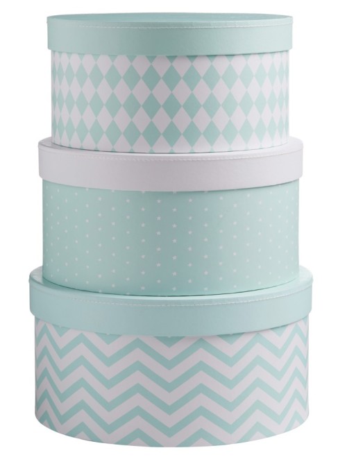 Kids Concept, Barnkammarboken Pappboxar 3-Pack, Mint
