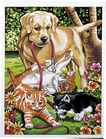 Måla enligt numret, Katt & Hund
