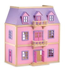 Melissa & Doug, Dockhus i trä, 3 våningar