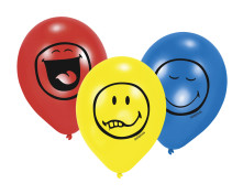 Smiley, Ballonger, 20 cm, 6 st