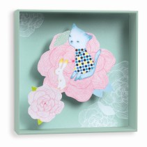Djeco, 3D Tavla Katt & Blomma