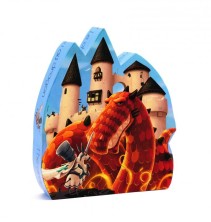Djeco, Siluettepussel, Drakens slott, 54 bitar